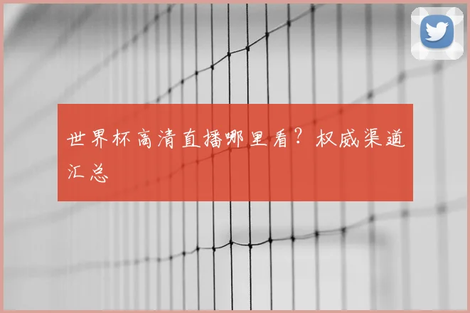 世界杯高清直播哪里看?权威渠道汇总